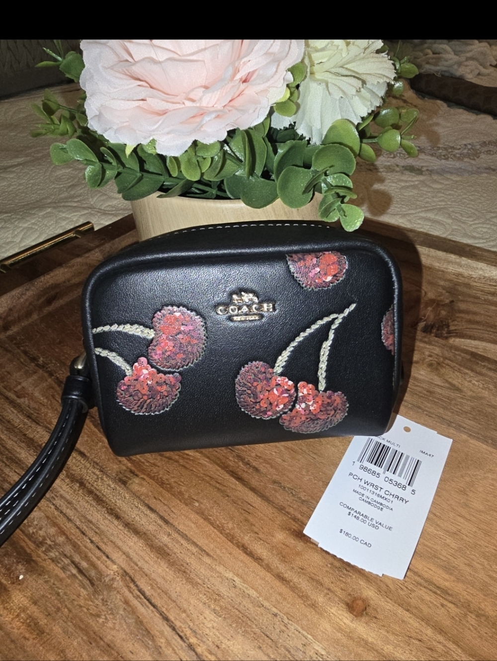 NWT Coach Cherry Pouch